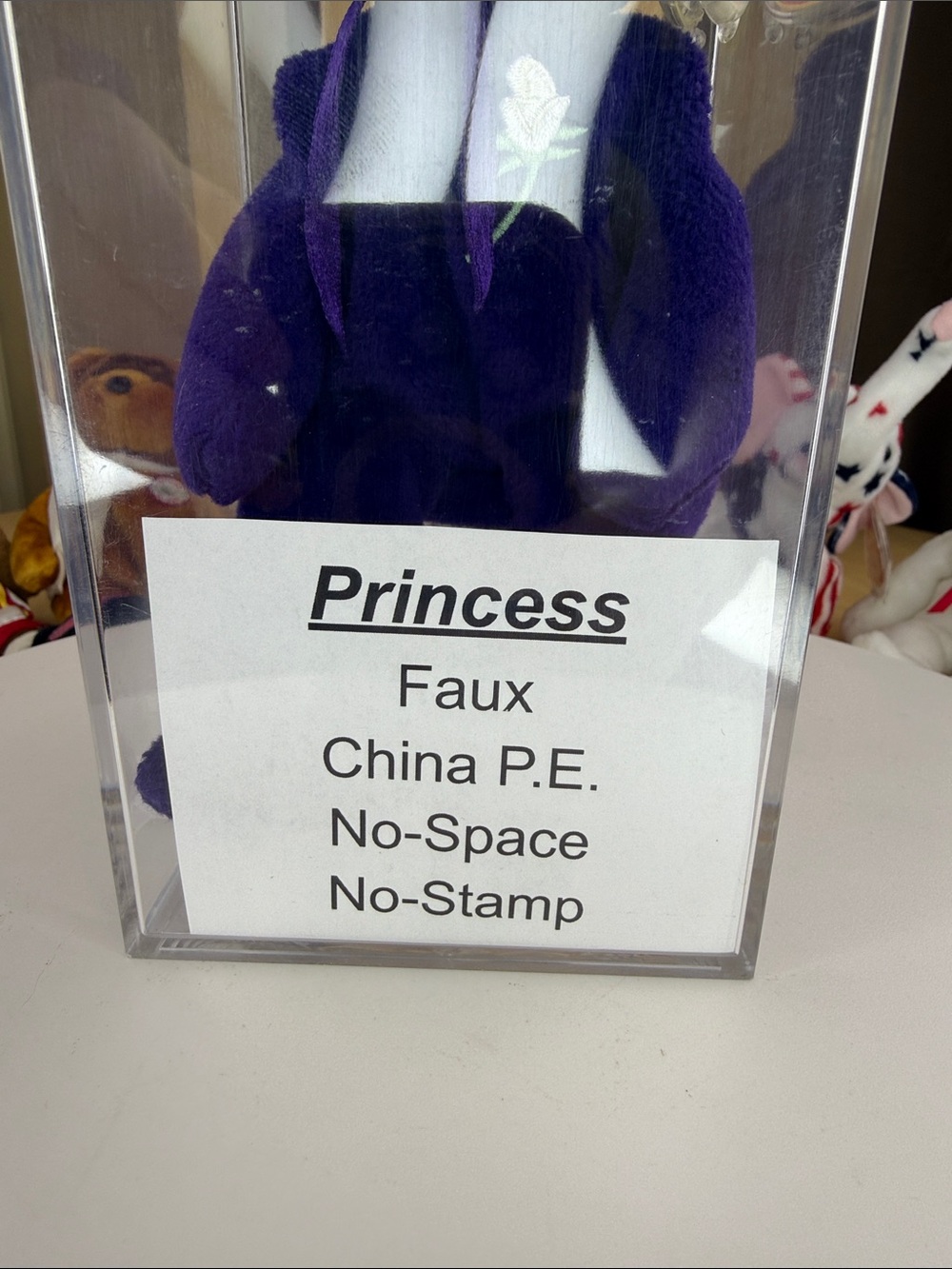 💥FAUX PRINCESS - NO-SPACE SWING-TAG / NO STAMP TUSH-TAG - PE - CHINA - w/ CASE - Picture 3 of 10
